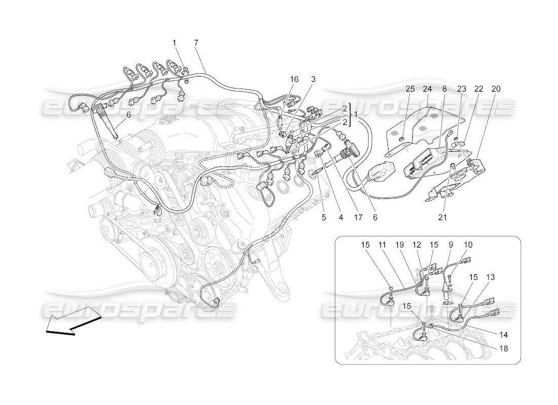 maserati qtp. (2010) 4.2 auto electronic control: injection and engine timing control part diagram