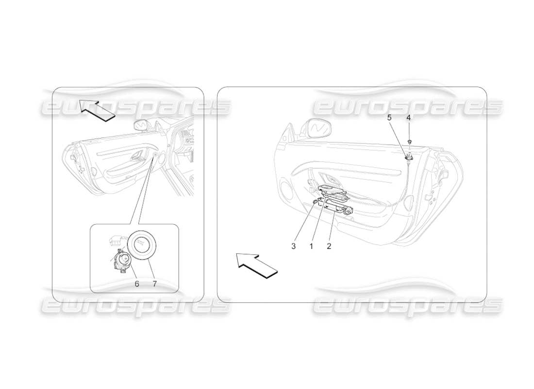 maserati grancabrio (2011) 4.7 door devices part diagram