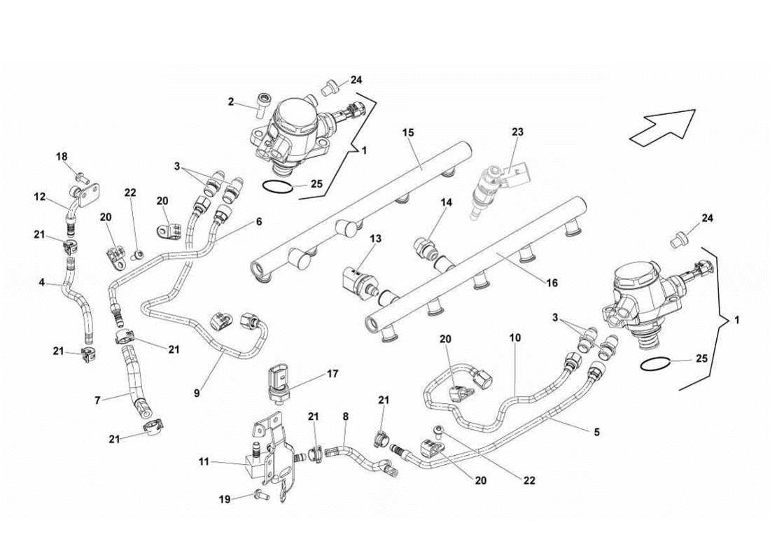 lamborghini gallardo lp560-4s update fuel pump parts diagram