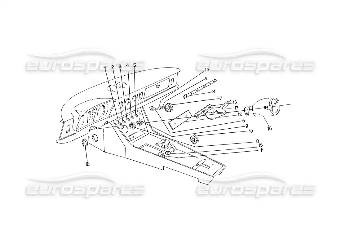ferrari 330 gtc / 365 gtc (coachwork) interior vents & switches accessories parts diagram