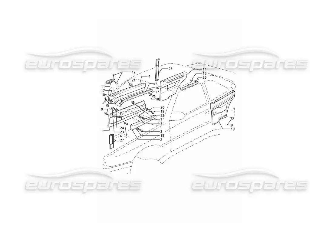 maserati ghibli 2.8 (abs) inner trims: panels parts diagram