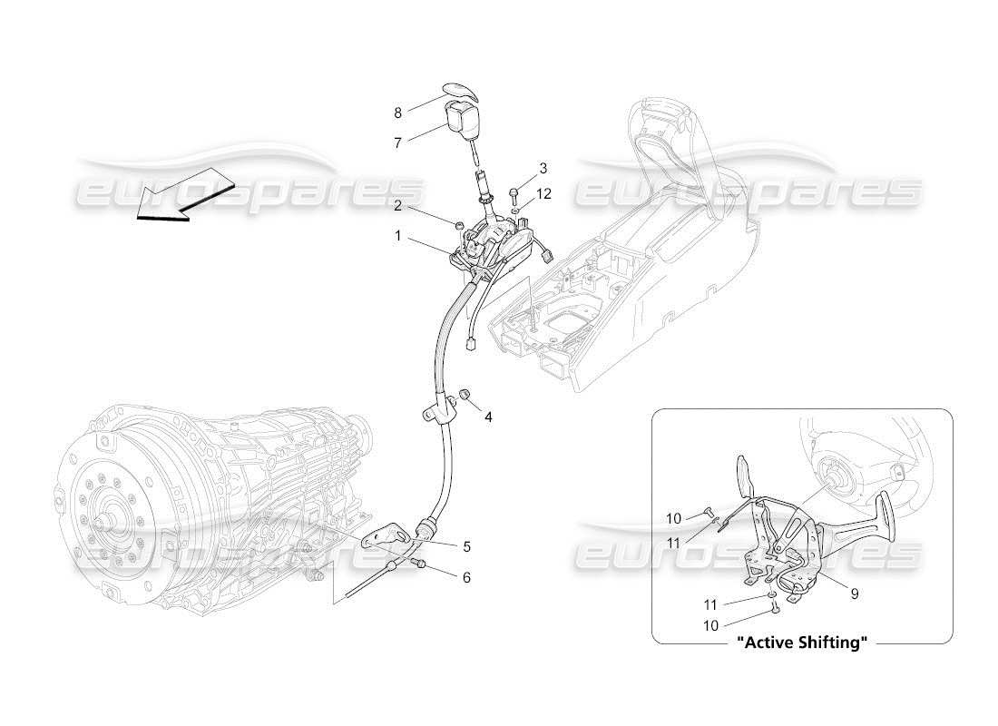 maserati qtp. (2010) 4.2 auto driver controls for automatic gearbox parts diagram