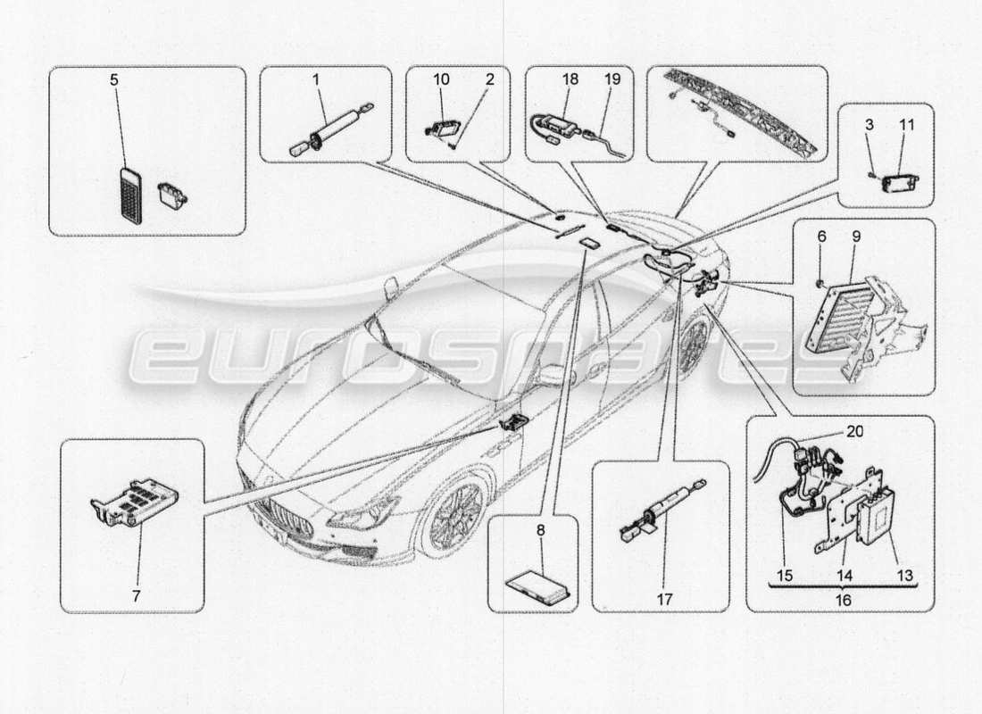 maserati qtp. v8 3.8 530bhp 2014 auto it system part diagram