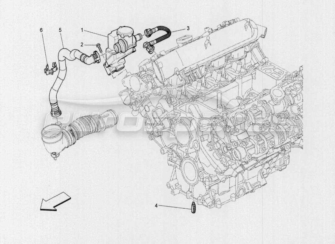 maserati qtp. v8 3.8 530bhp auto 2015 oil vapour recirculation system parts diagram