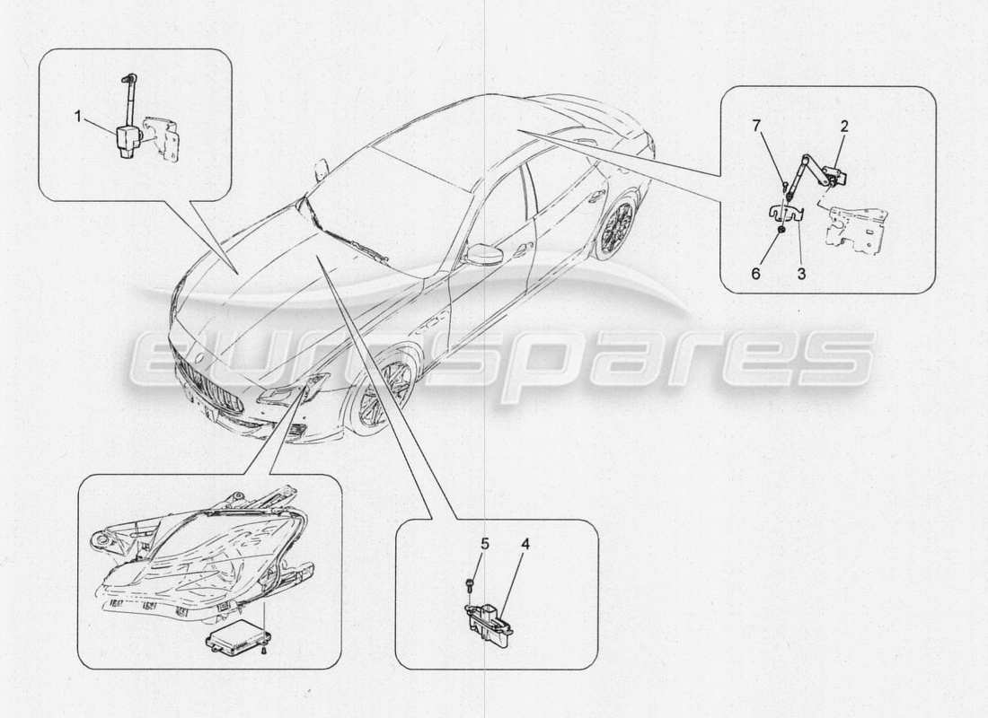 maserati qtp. v8 3.8 530bhp 2014 auto lighting system control part diagram