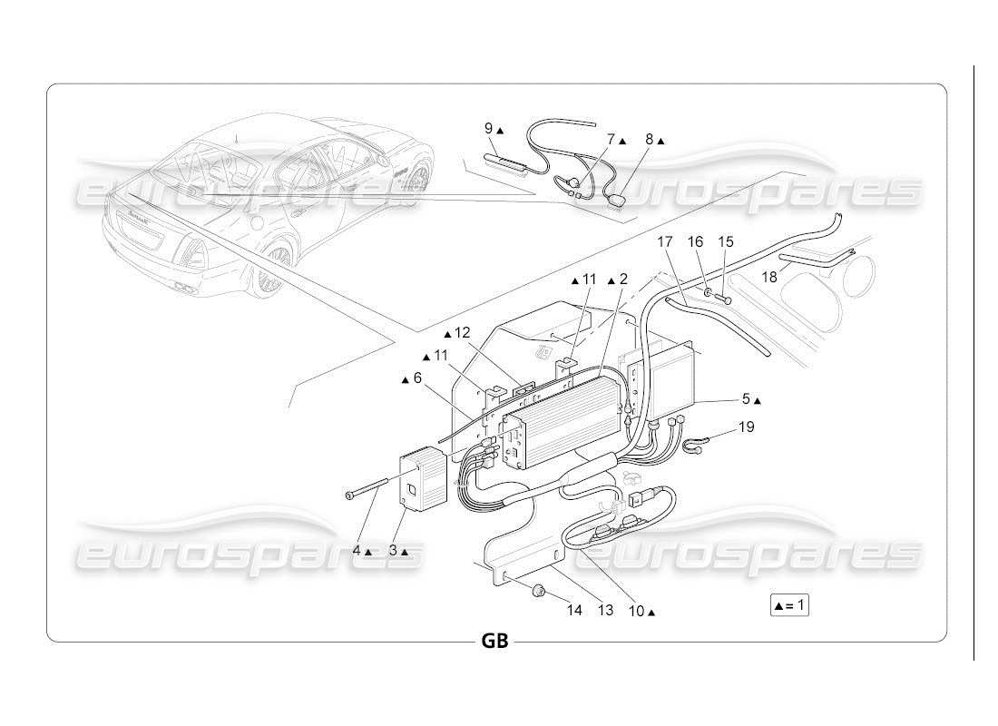 maserati qtp. (2007) 4.2 auto alarm and immobilizer system parts diagram