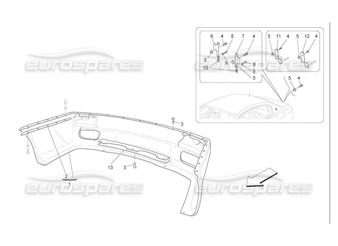 maserati qtp. (2007) 4.2 auto rear bumper parts diagram