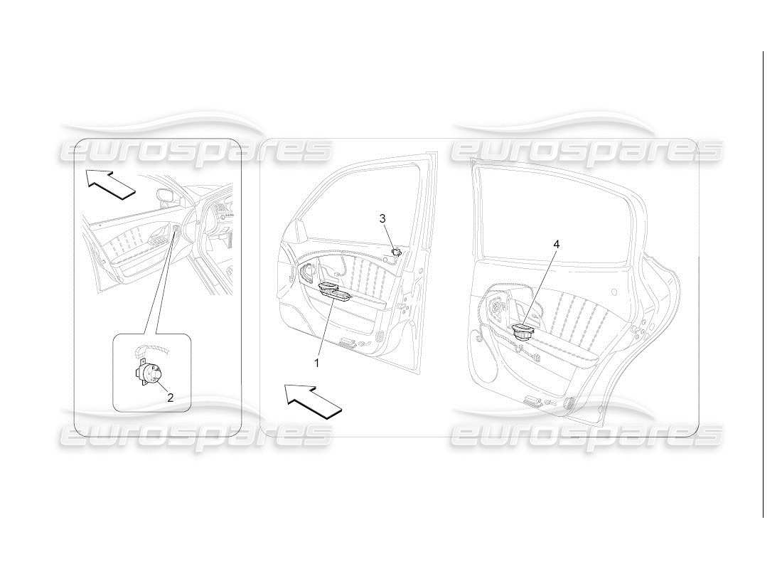 maserati qtp. (2007) 4.2 auto door devices parts diagram