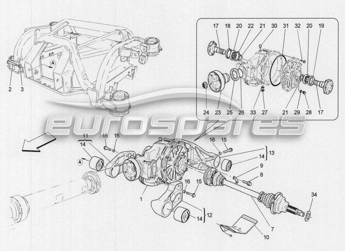 maserati grancabrio mc centenario rear differential axles part diagram