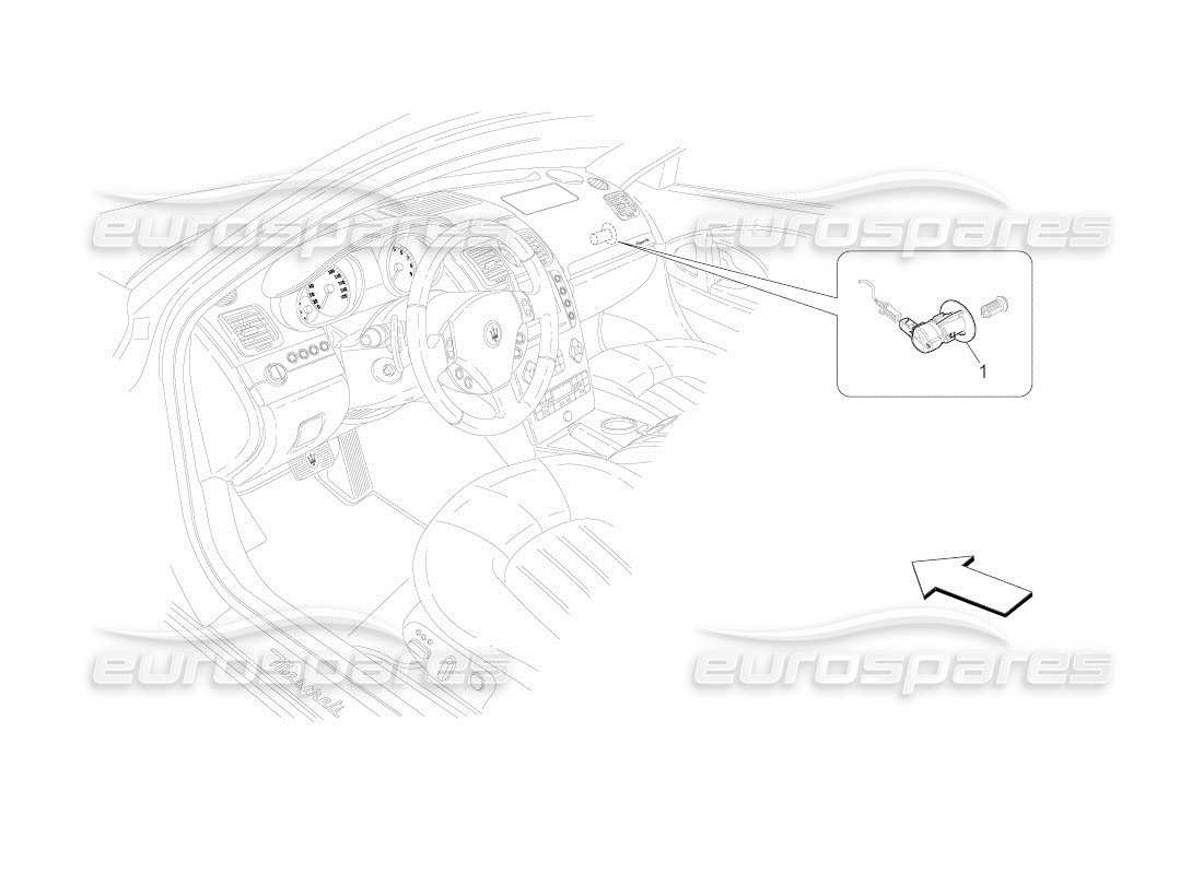 maserati qtp. (2011) 4.7 auto passenger's airbag-deactivation part diagram