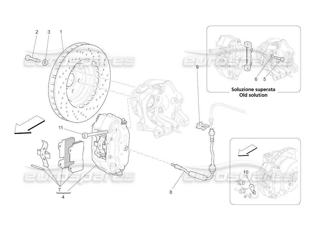 maserati qtp. (2011) 4.7 auto braking devices on rear wheels parts diagram