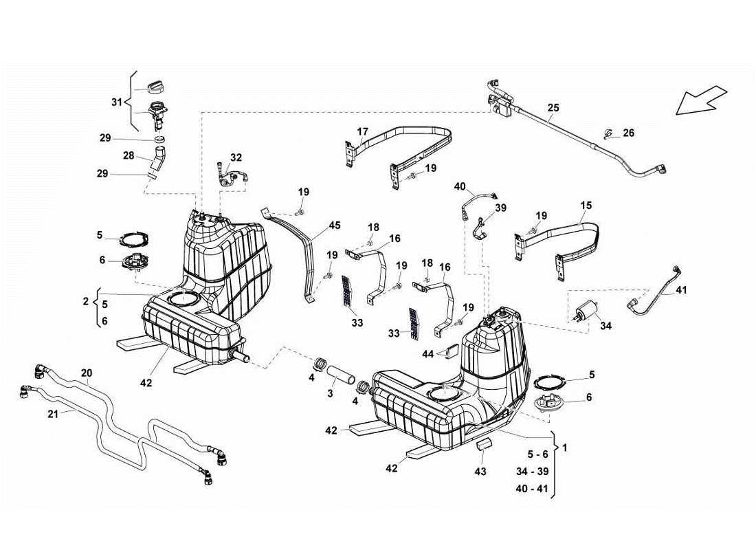 lamborghini gallardo lp560-4s update tanks and implantations parts diagram