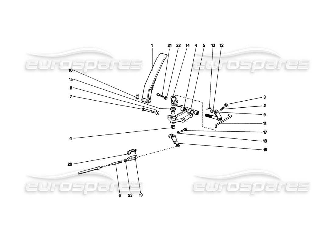 ferrari 308 gtb (1980) throttle control (variants for rhd versions) part diagram