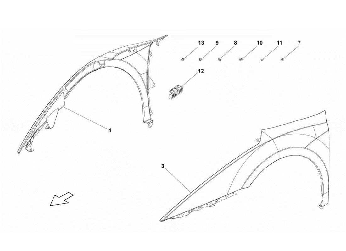 lamborghini gallardo lp560-4s update front fender part diagram