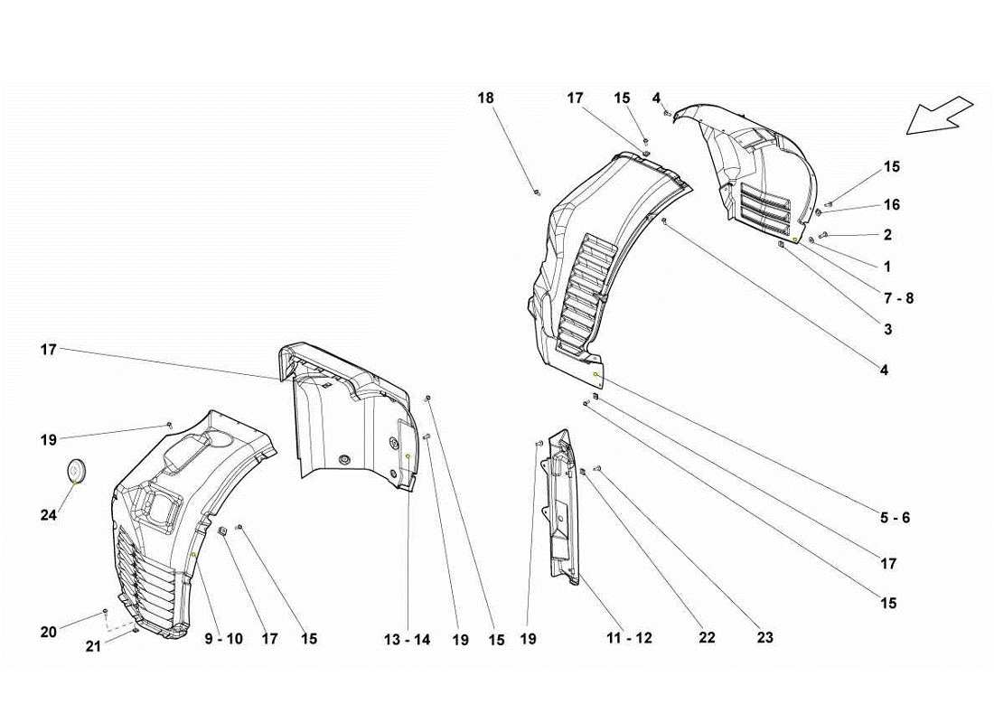 lamborghini gallardo lp560-4s update wheelhouse parts diagram