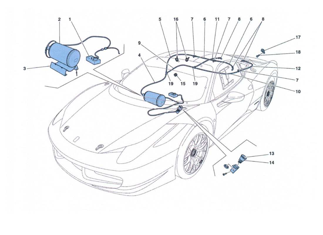 ferrari 458 challenge fire extinguisher parts diagram