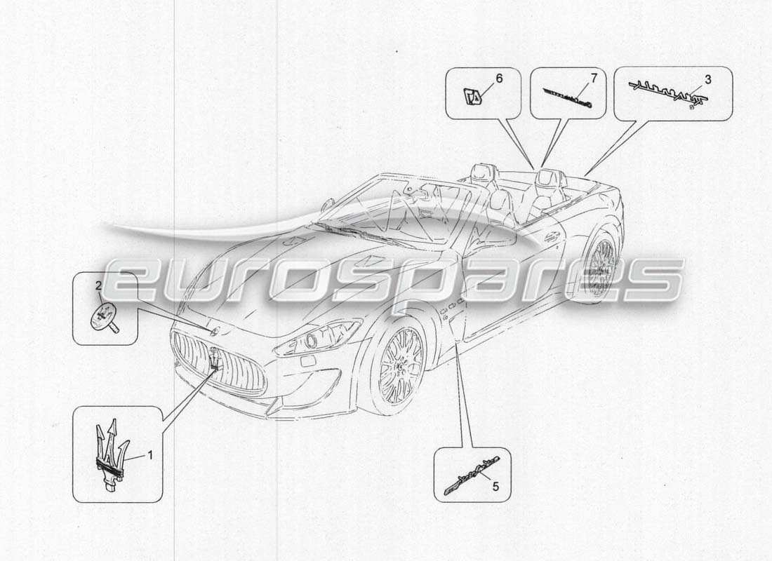 maserati grancabrio mc centenario trims brands and symbols parts diagram