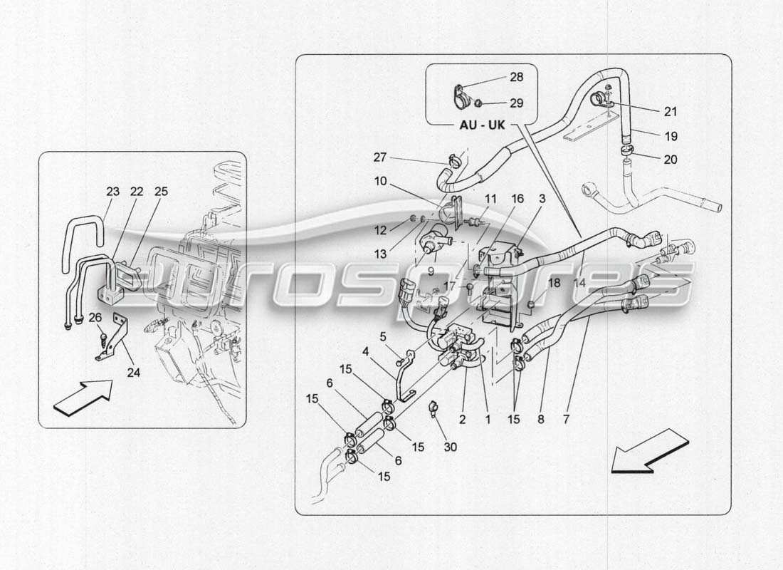 maserati grancabrio mc centenario air conditioning - engine parts diagram