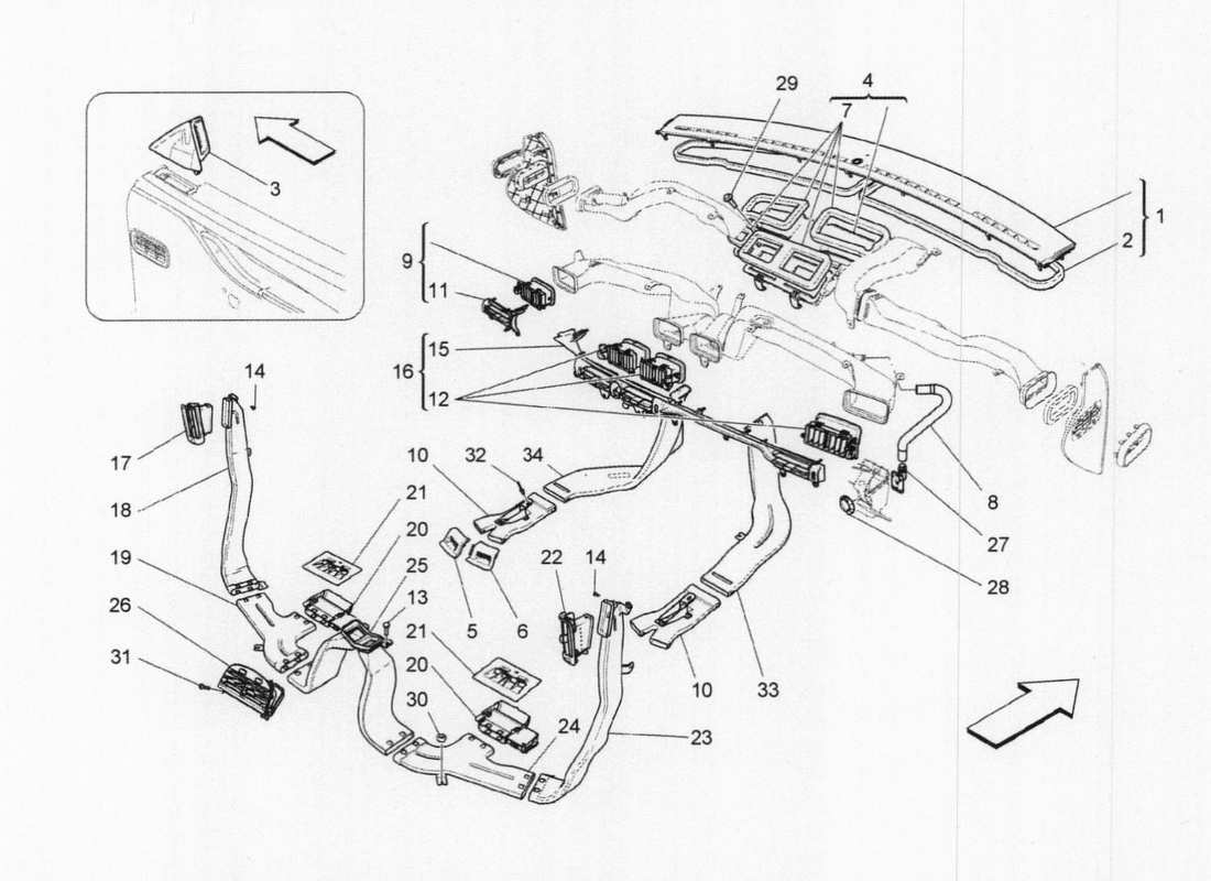 maserati qtp. v6 3.0 tds 275bhp 2017 a c unit: diffusion part diagram