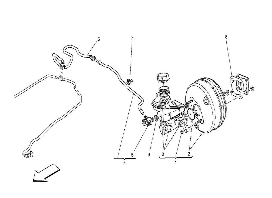 maserati qtp. v8 3.8 530bhp 2014 break servo system parts diagram