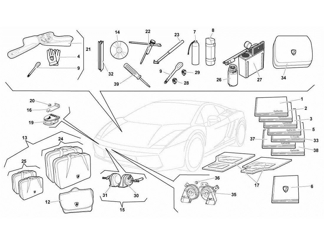 lamborghini gallardo lp570-4s perform accessories parts diagram