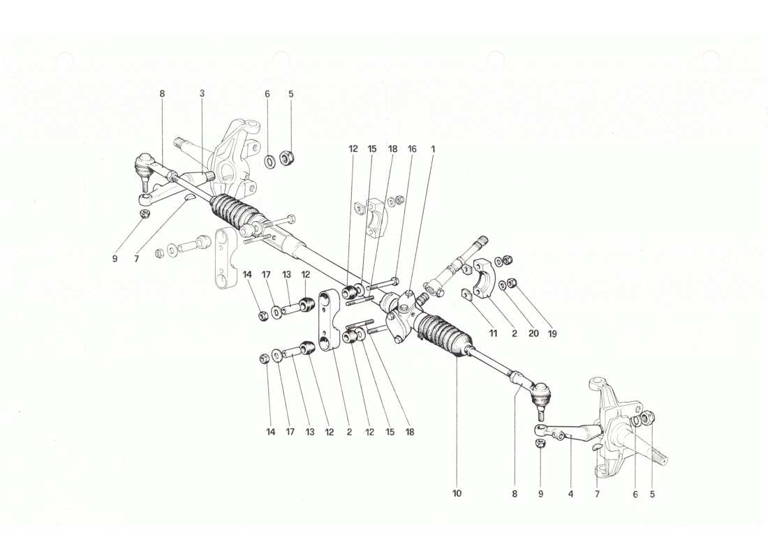 ferrari 208 gtb gts steering box and linkage part diagram