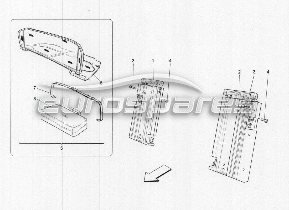 maserati grancabrio mc centenario electrical system: roll bar and accessories part diagram