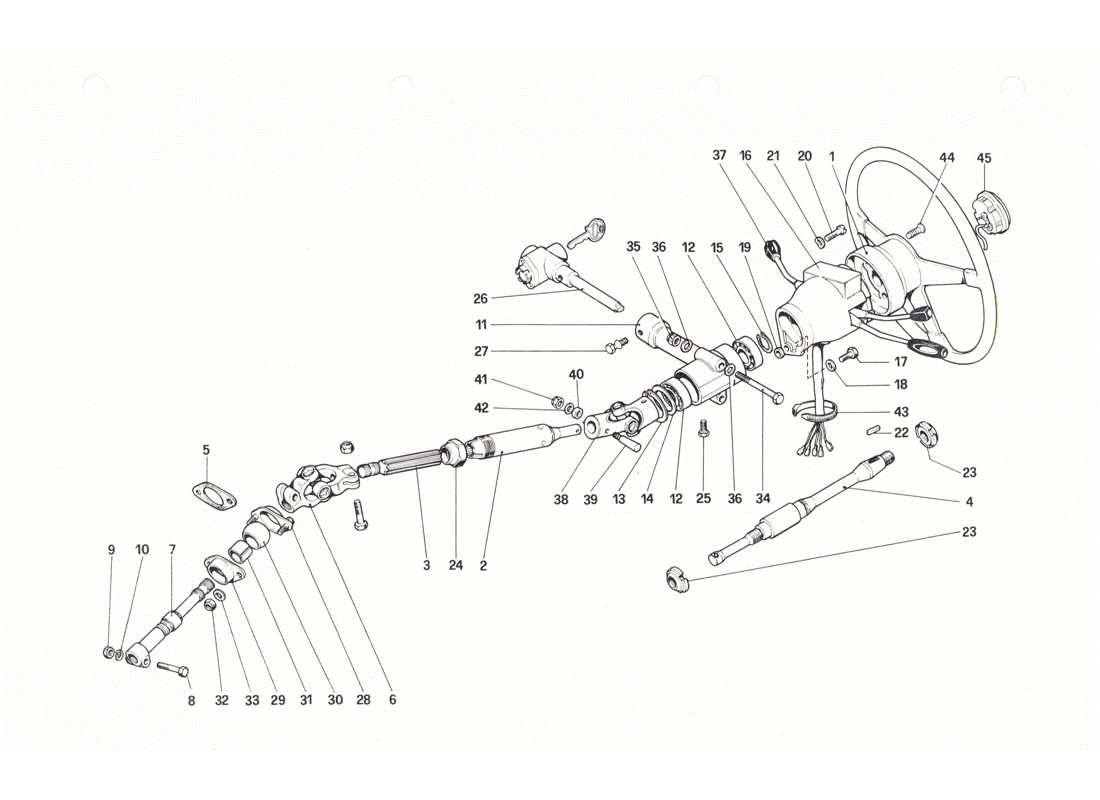 ferrari 208 gtb gts steering column part diagram