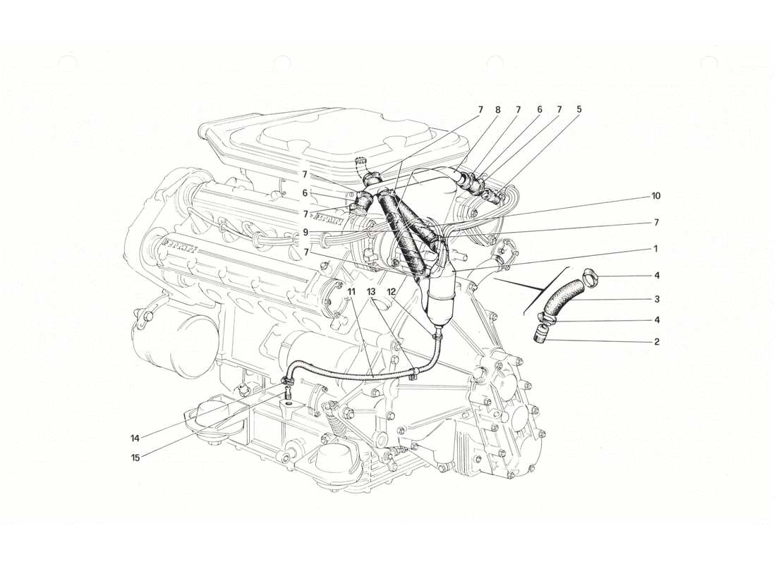 ferrari 208 gtb gts blow - by system part diagram