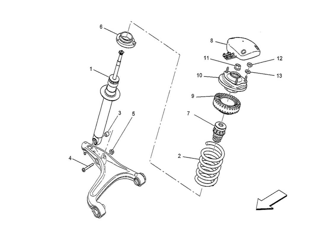 maserati qtp. v8 3.8 530bhp 2014 front shock absorber devices parts diagram