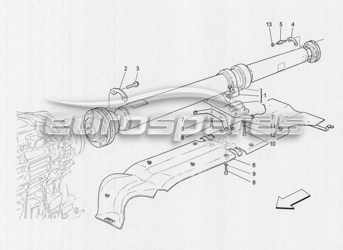 maserati grancabrio mc centenario transmission shaft part diagram