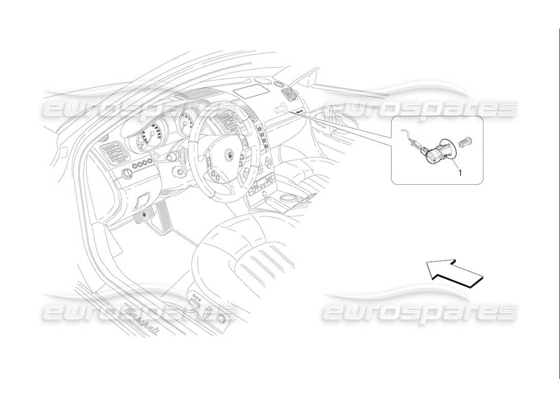 maserati qtp. (2007) 4.2 f1 passenger's airbag-deactivation part diagram