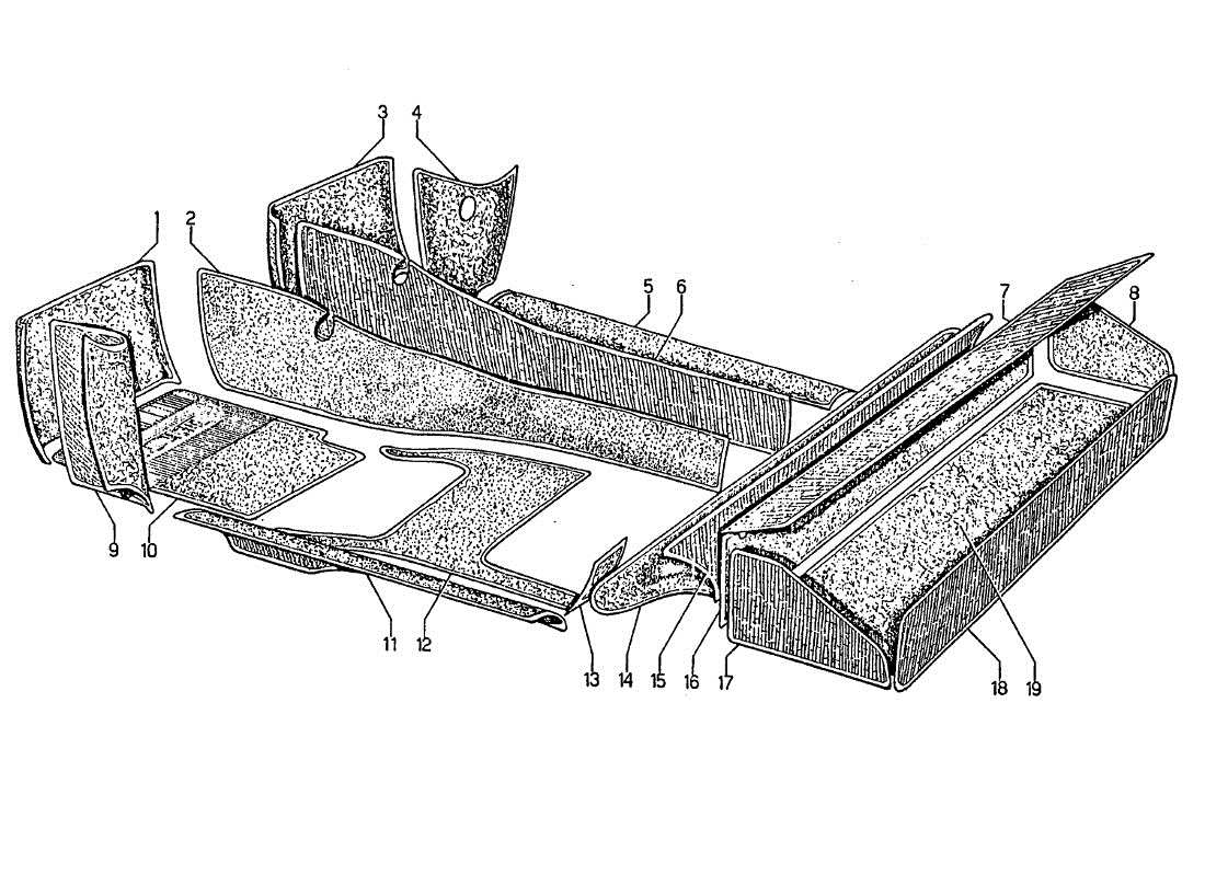 lamborghini jarama carpets parts diagram