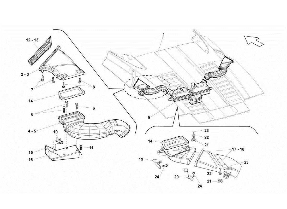 lamborghini gallardo lp560-4s update engine air conveyor parts diagram