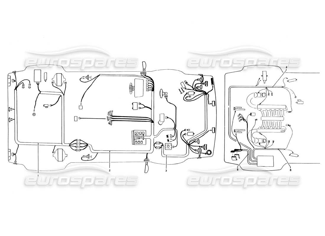 lamborghini countach 5000 qvi (1989) electrical system part diagram