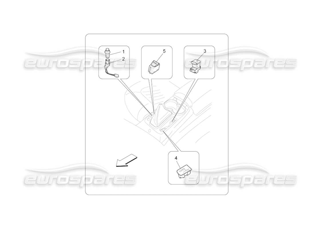 maserati grancabrio (2011) 4.7 centre console devices part diagram