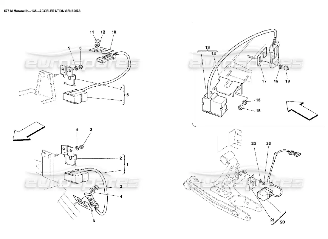 ferrari 575m maranello acceleration sensors parts diagram