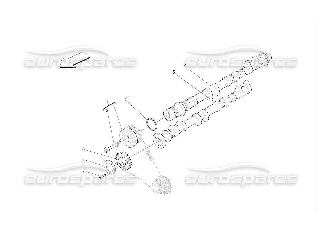 maserati qtp. (2007) 4.2 auto rh cylinder head camshafts parts diagram