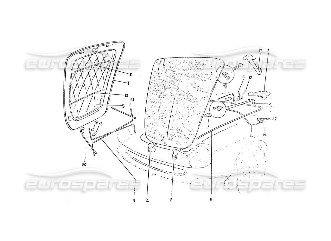 ferrari 275 (pininfarina coachwork) gruppo cofano mobile part diagram