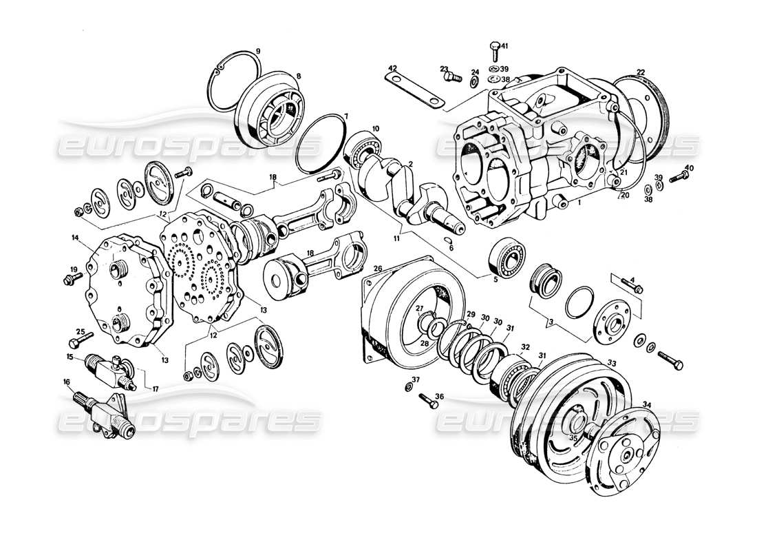 maserati khamsin conditioning compressor part diagram