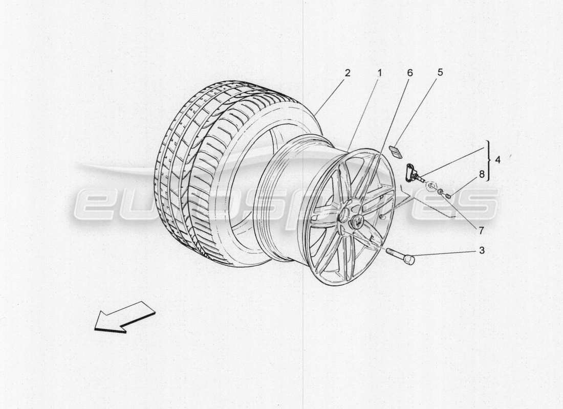 maserati qtp. v8 3.8 530bhp 2014 auto wheels and tyres part diagram