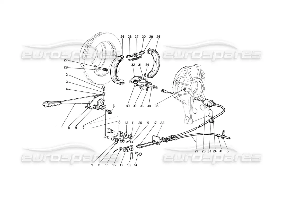 ferrari 512 bb hand - brake control parts diagram