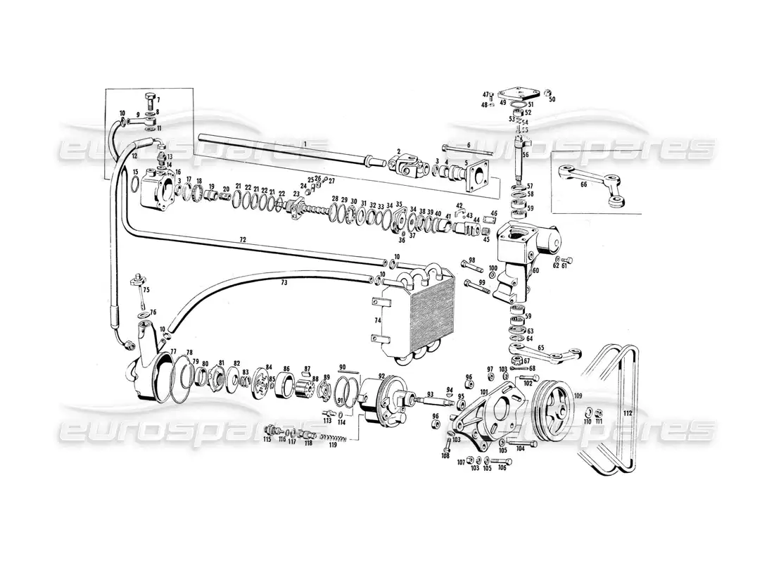 maserati indy 4.2 hydraulic steering pump parts diagram