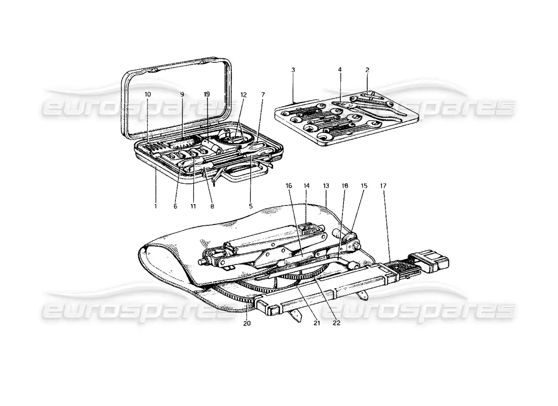ferrari 400 gt (mechanical) tool - kit parts diagram