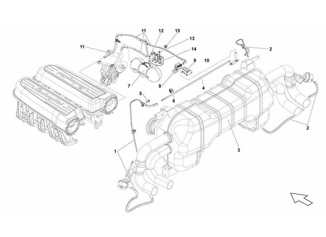 lamborghini gallardo sts ii sc exhaust system part diagram