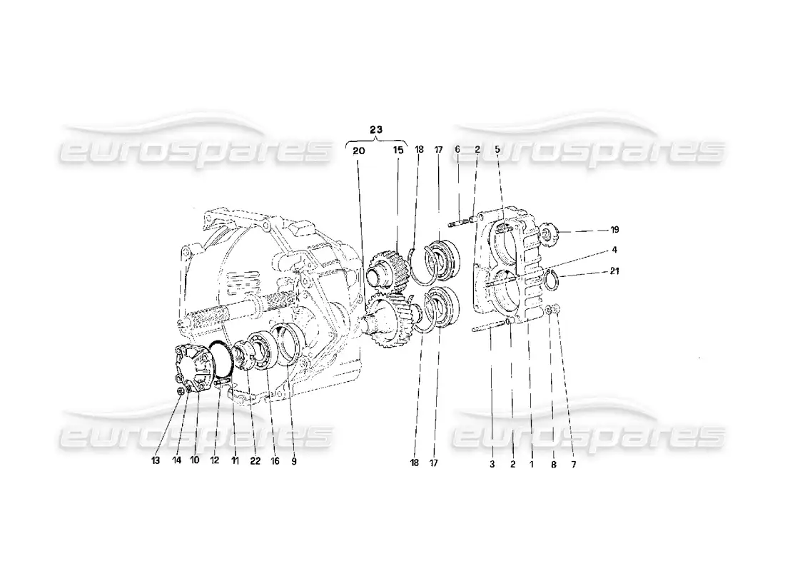 ferrari f40 gearbox transmission parts diagram