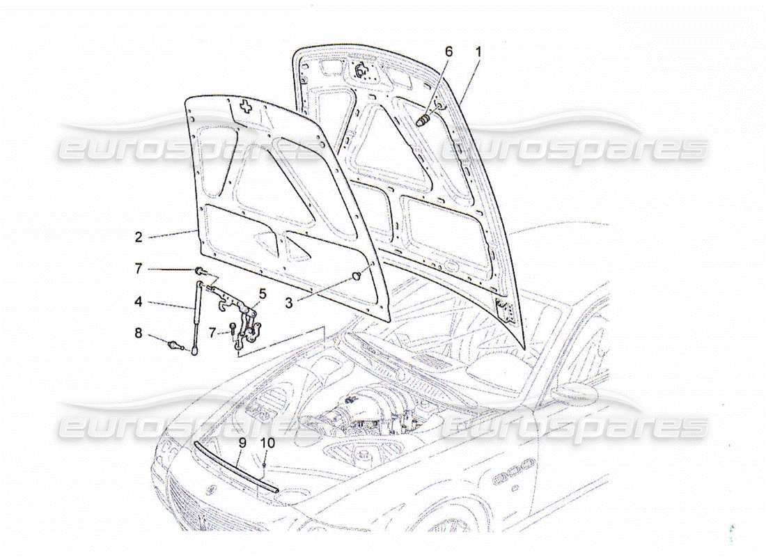 maserati qtp. (2010) 4.2 front lid parts diagram