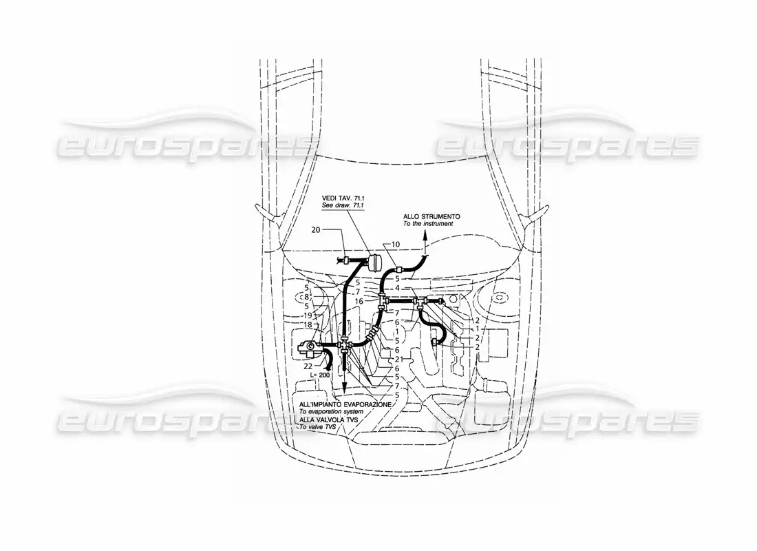 maserati qtp. 3.2 v8 (1999) vacuum system (lh drive) parts diagram
