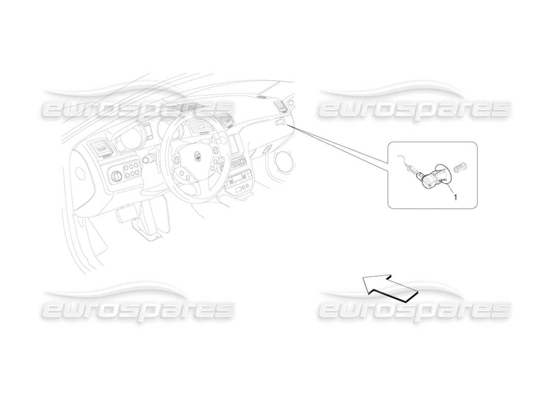 maserati grancabrio (2011) 4.7 passenger's airbag-deactivation part diagram