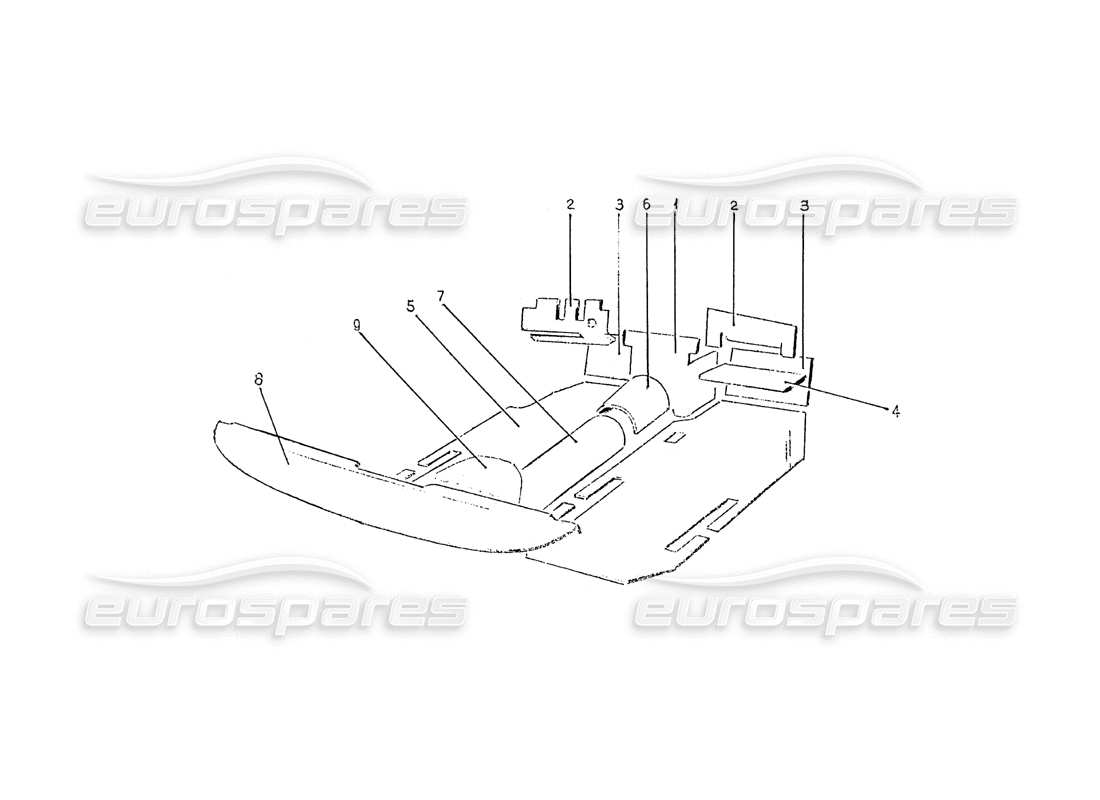 ferrari 275 (pininfarina coachwork) gruppo feltri bitumati (f.v.n. 79 per quatro riguardi i.e. figure no 1-2) part diagram